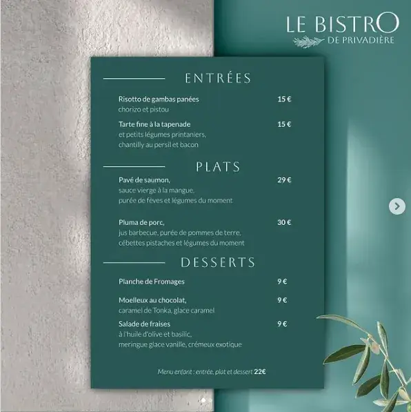 Menu_Bistro de Privadière_Garrigues-Sainte-Eulalie_image_1