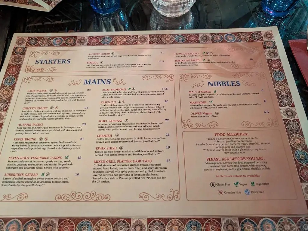 Menu_Al-Farid St Albans_Kingdom_image_3