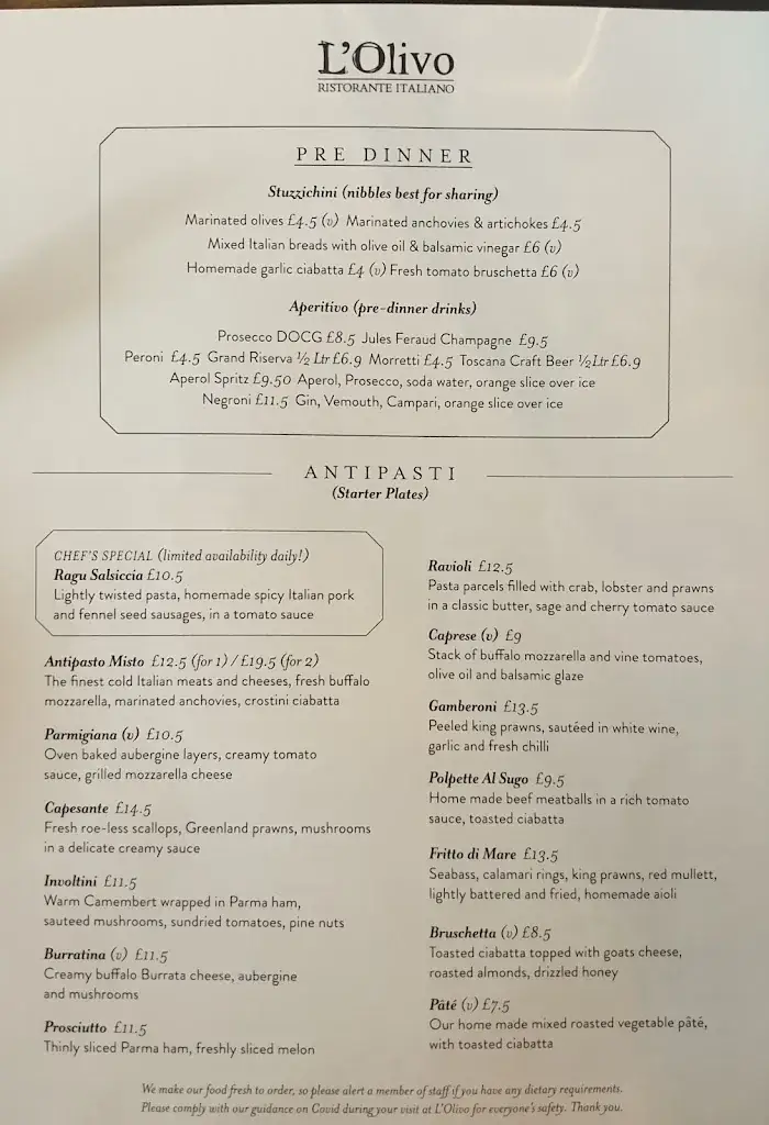 Menu_L'Olivo Ristorante Italiano_Kingdom_immagine_2