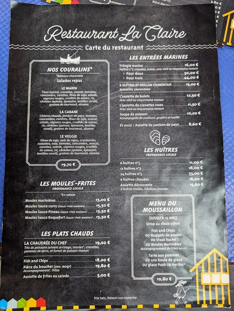 Menu_Restaurant la claire_Marennes-Hiers-Brouage_image_2