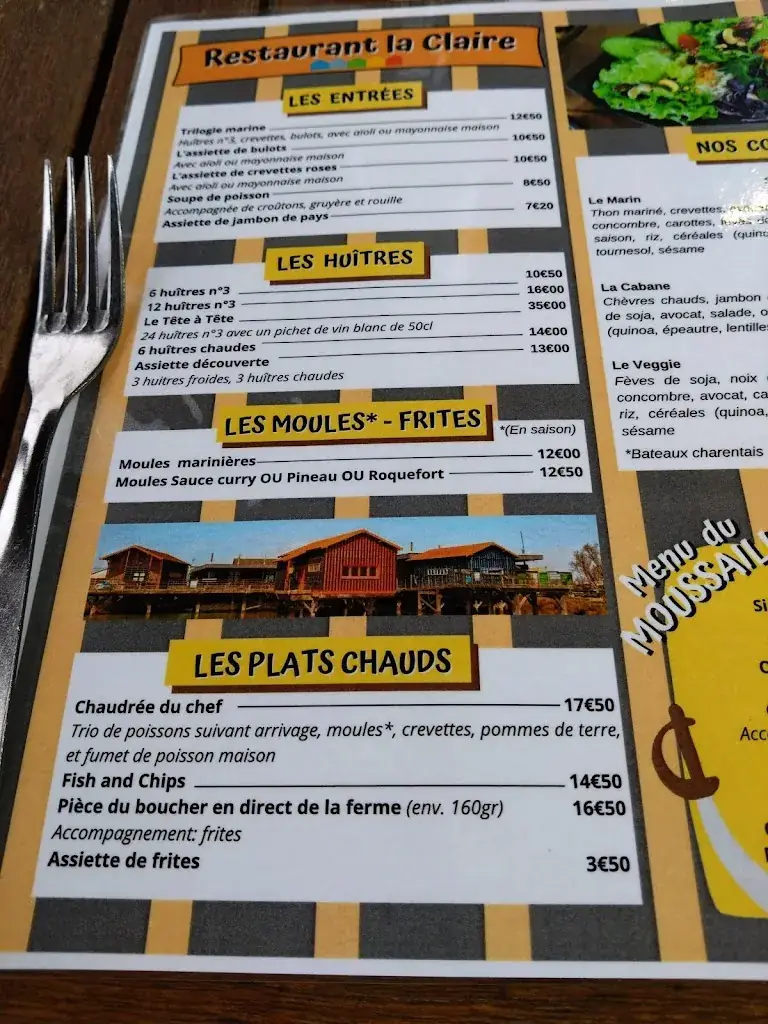 Menu_Restaurant la claire_Marennes-Hiers-Brouage_image_3