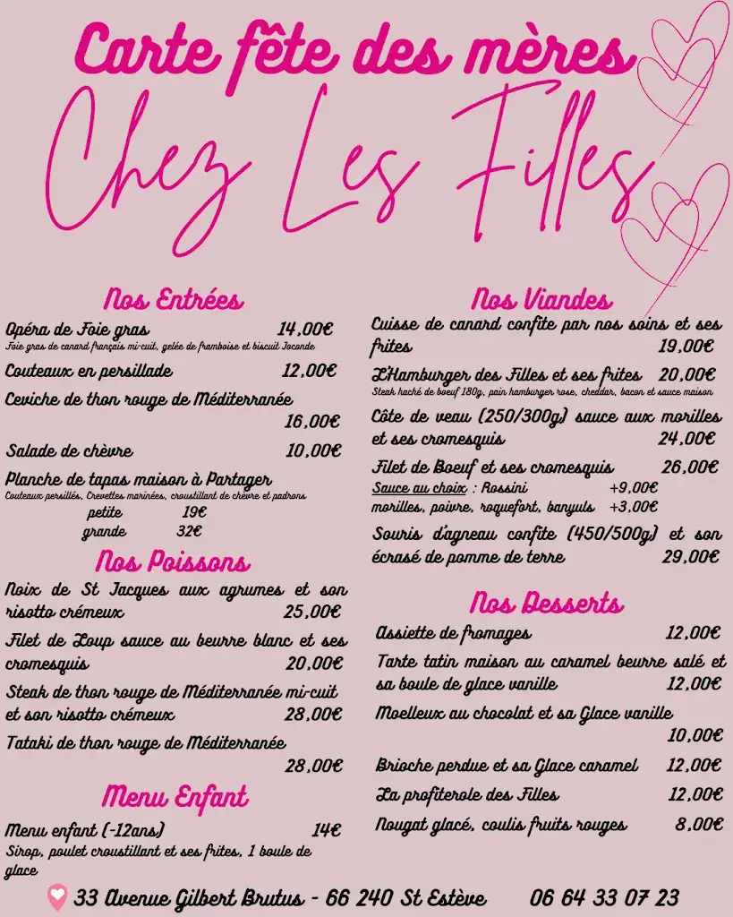 Menu_Chez Les Filles_Saint-Estève_image_2