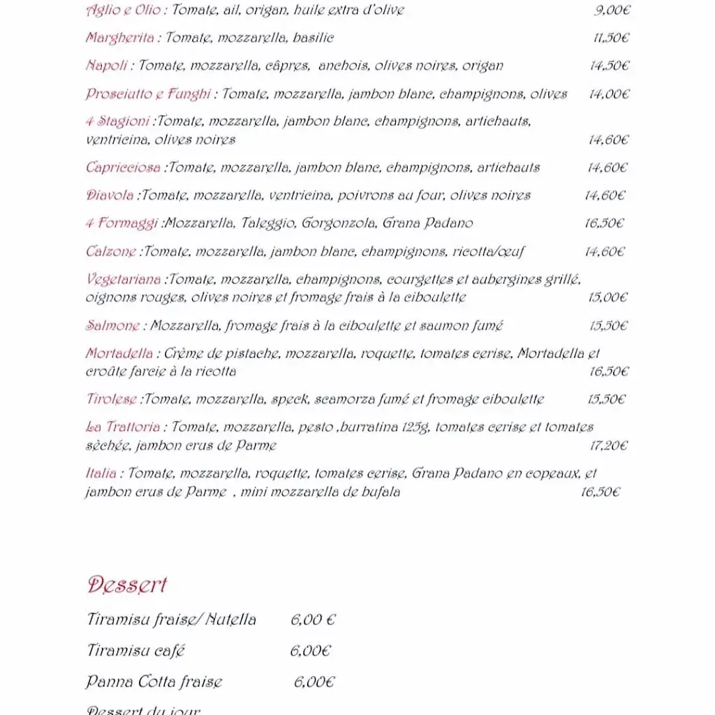 Menu_La Trattoria chez Donato_Saint-Estève_image_1