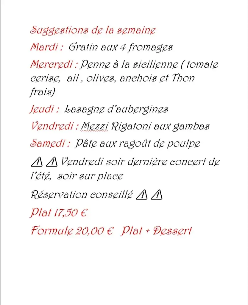Menu_La Trattoria chez Donato_Saint-Estève_image_2