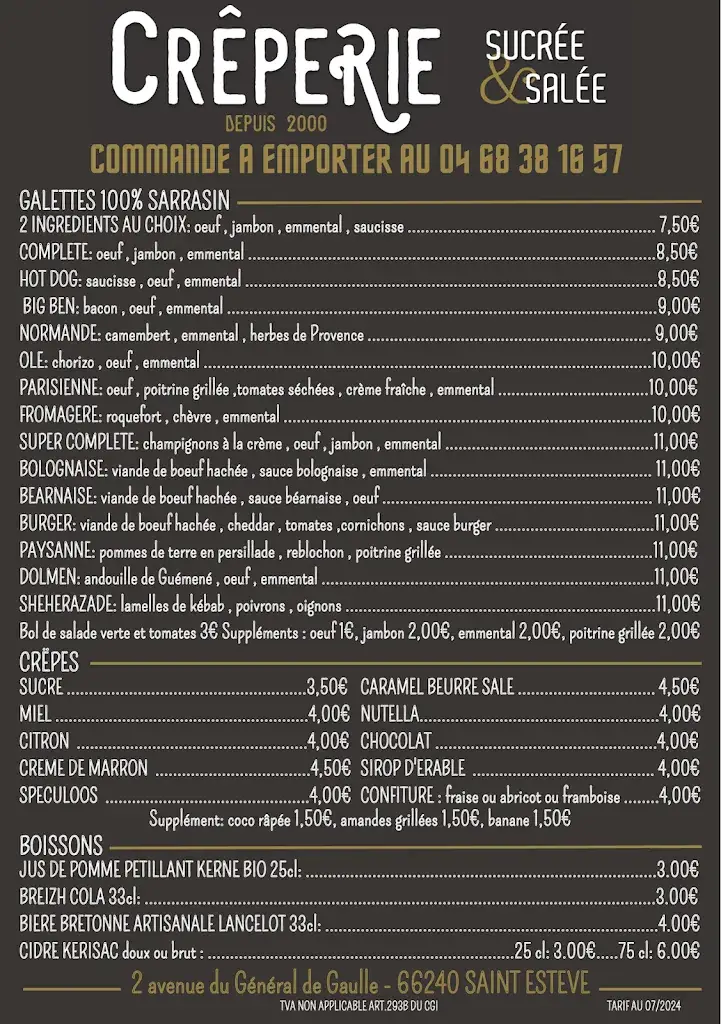 Menü_Crêperie Sucrée Salée_Saint-Estève_Bild_2