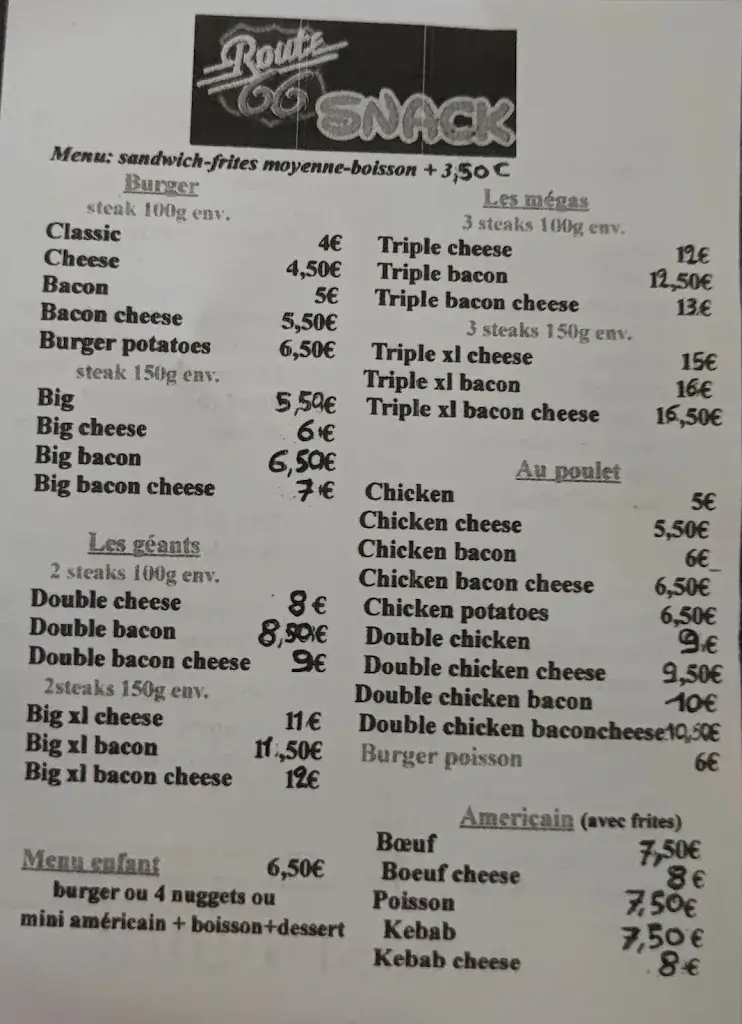 Menü_Route 66 Snack Saint-Estève_Saint-Estève_Bild_1