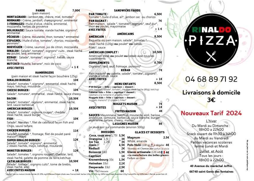 Menu_Rinaldo Pizza_Saint-Génis-des-Fontaines_image_1