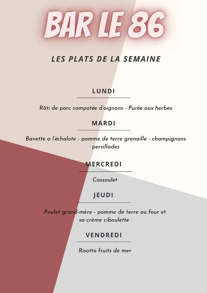 Menu_Bar Restaurant Le 86_Saint-Gervasy_image_3
