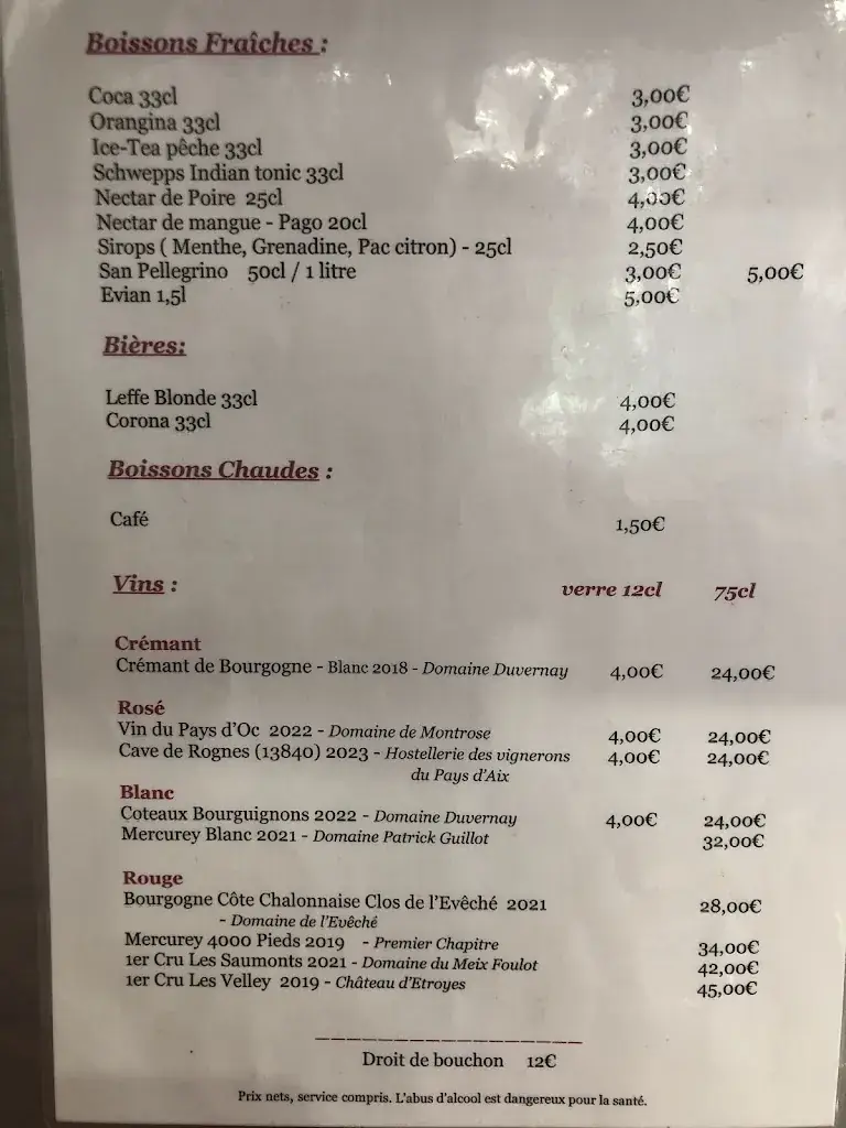 Menu_La Marmite de Caro_Mercurey_image_1