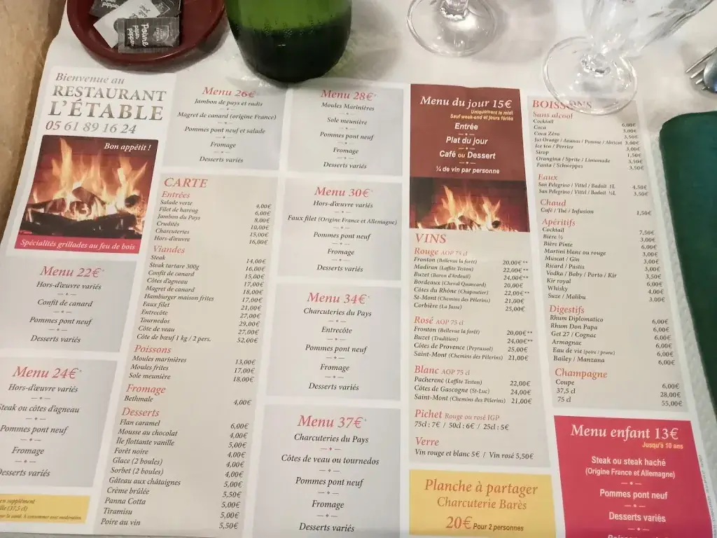 Menu_L'Etable_Saint-Gaudens_immagine_2