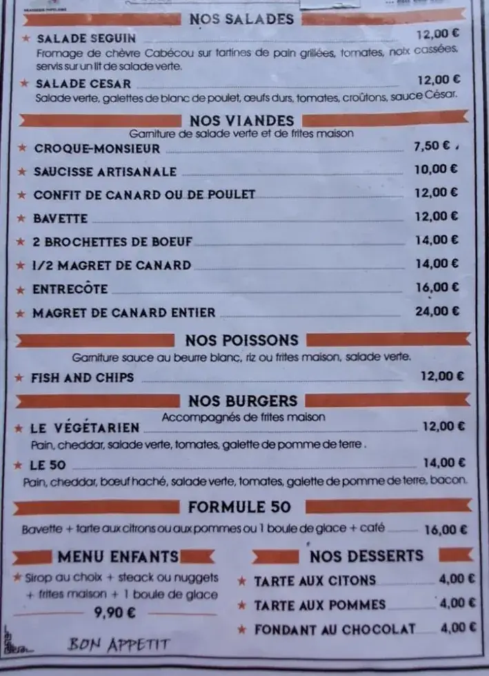 Menu_Le Café 50_Saint-Gaudens_image_1