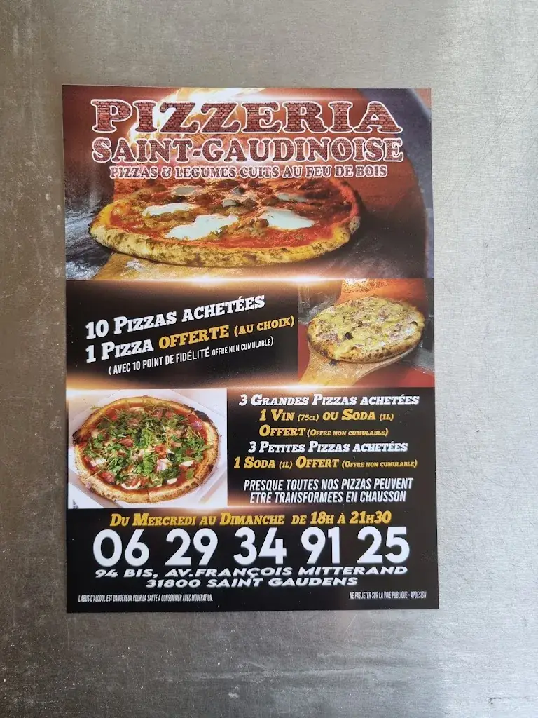 Menu_Pizza saint gaudinoise_Saint-Gaudens_image_3
