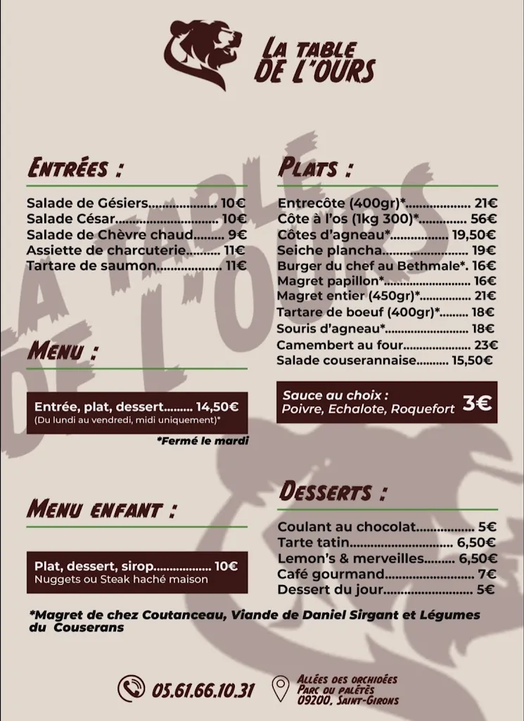 Menu_La table de l'ours_Saint-Girons_image_1