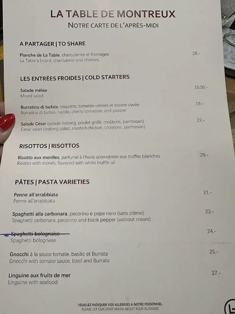 Menu_Restaurant La Table de Montreux_Montreux_image_1