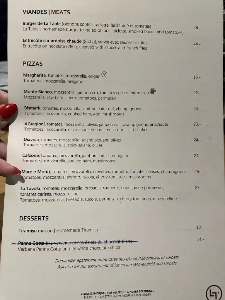 Menu_Restaurant La Table de Montreux_Montreux_image_2