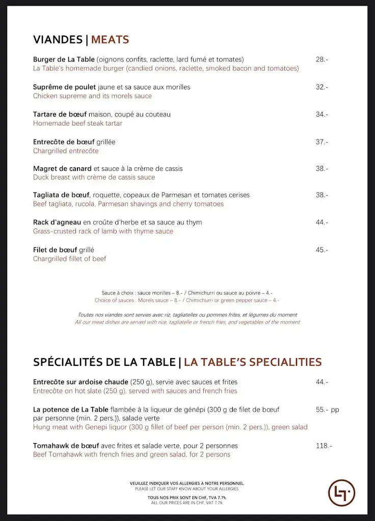 Menu_Restaurant La Table de Montreux_Montreux_image_3