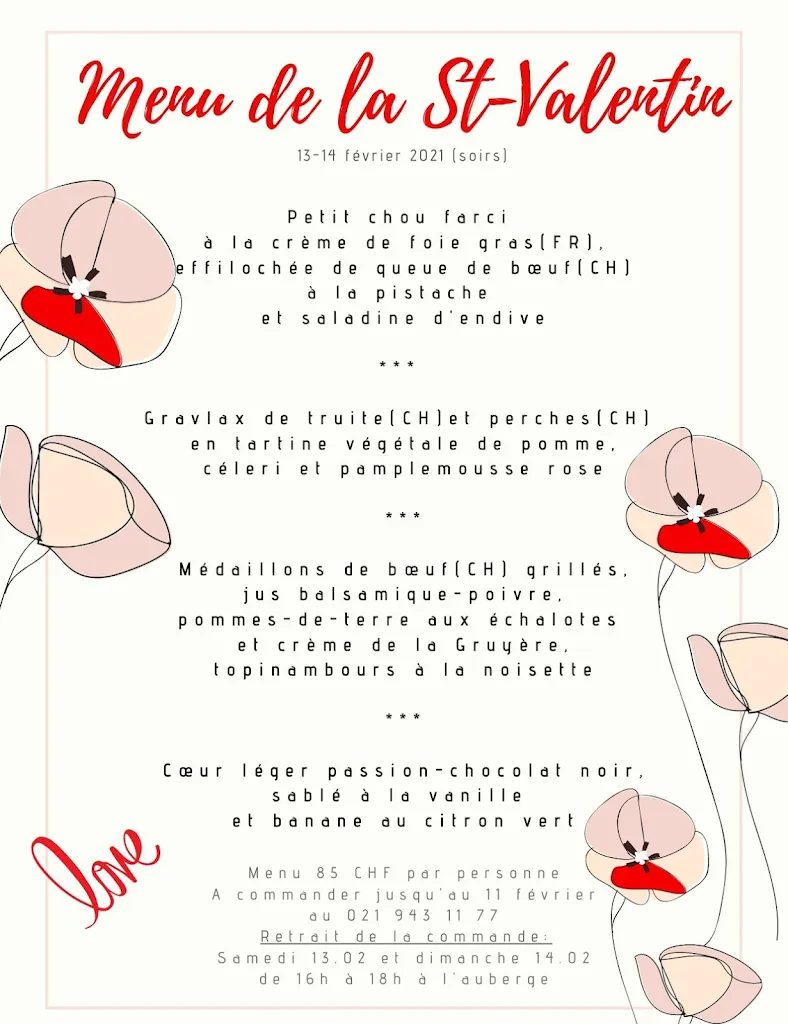 Menu_Auberge Communale de St-Légier_Chiésaz_image_2