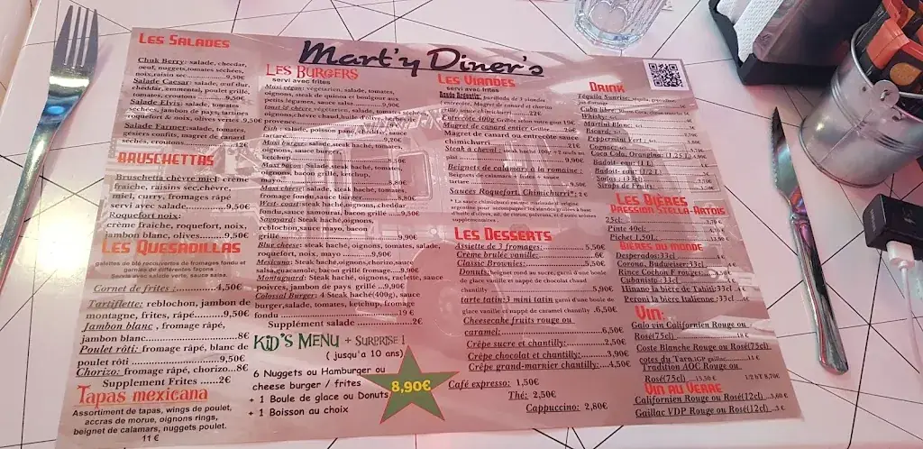 Menu_Mart'y Diner's_Saint-Juéry_image_4
