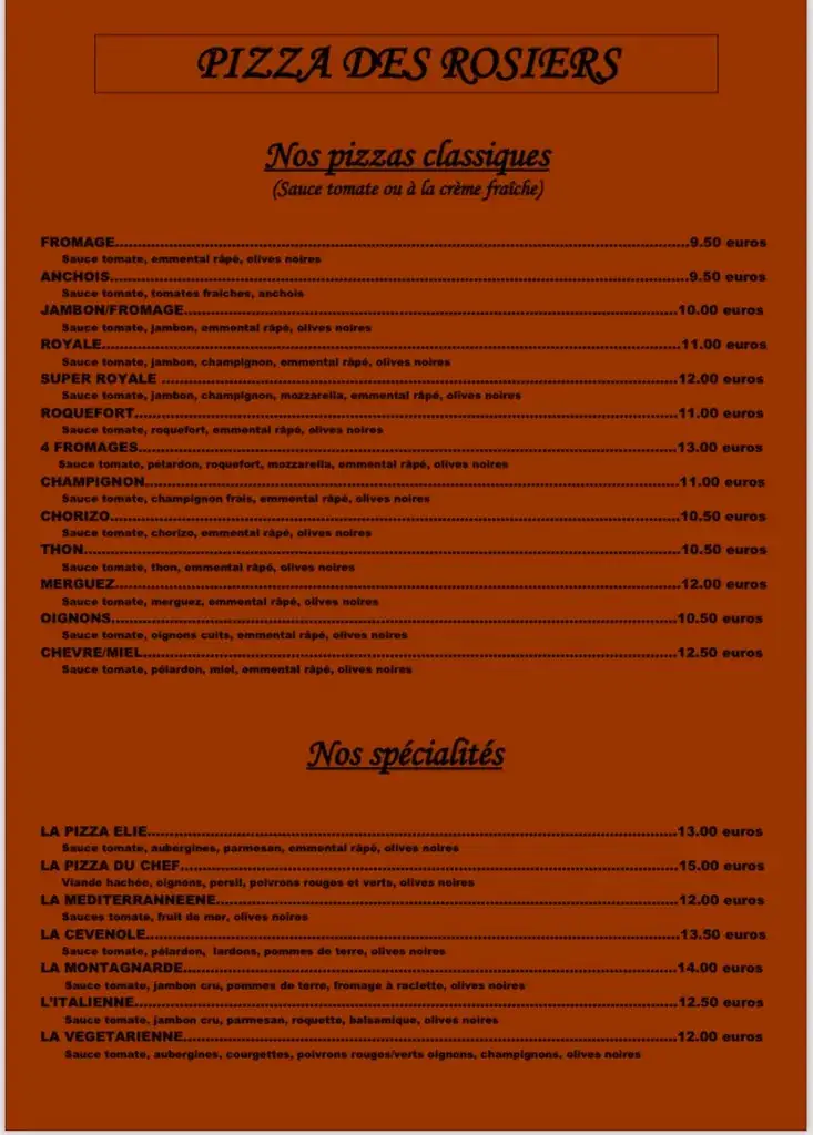 Menu_Pizza Des Rosiers_Saint-Julien-les-Rosiers_imagen_1