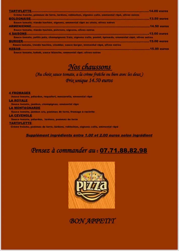 Menu_Pizza Des Rosiers_Saint-Julien-les-Rosiers_imagen_2