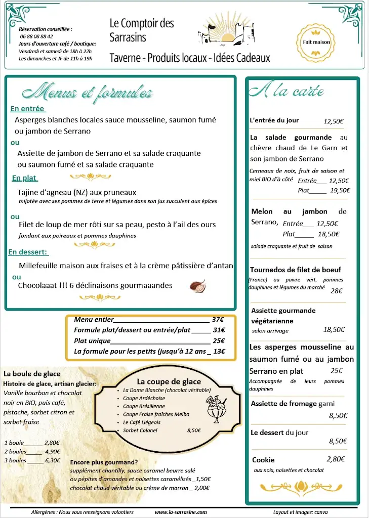 Menu_Le Comptoir des Sarrasins_Aiguèze_immagine_2