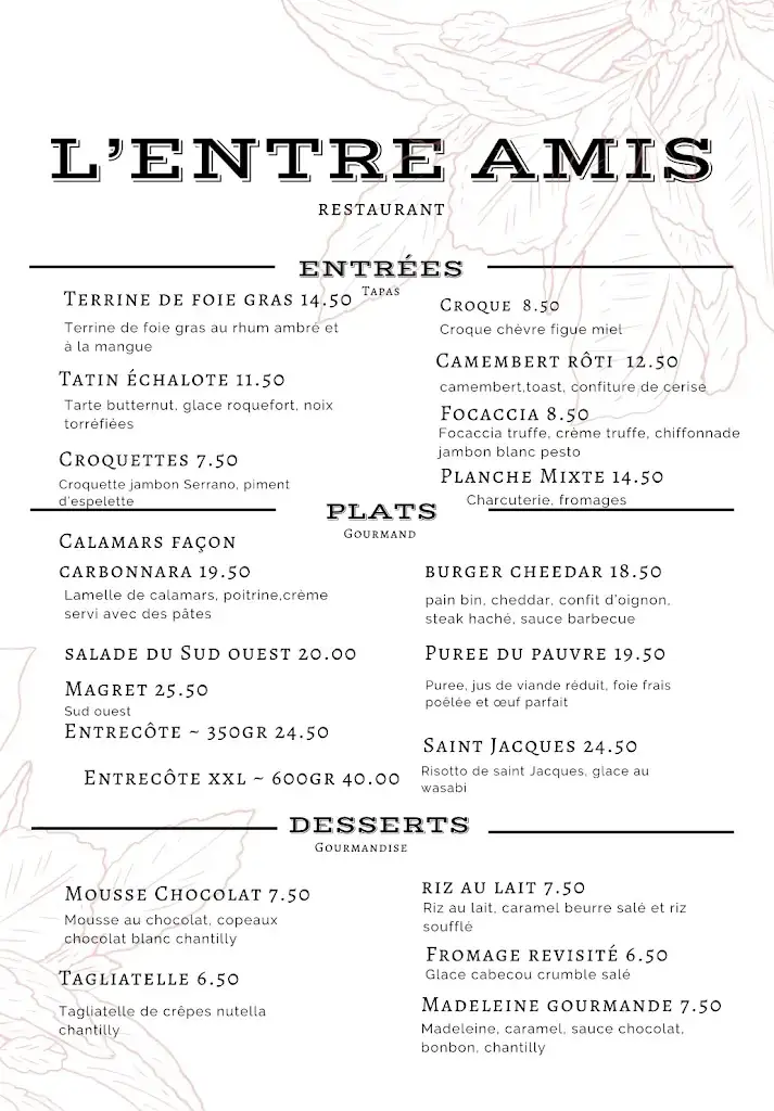 Menu_L ENTRE AMIS_Saint-Lys_immagine_1
