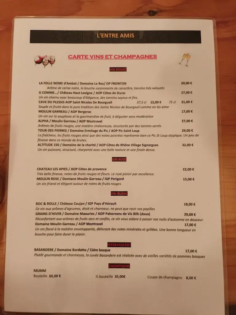 Menu_L ENTRE AMIS_Saint-Lys_immagine_4