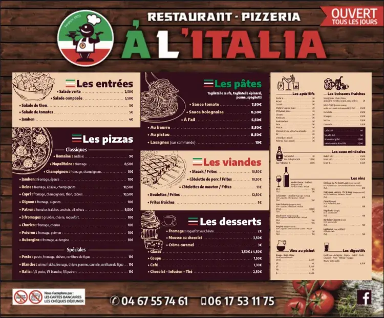 Menu_Pizzeria à l'Italia_Saint-Martin-de-Londres_image_2