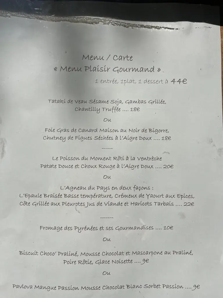 Menu_Restaurant La grange_Saint-Lary-Soulan_image_1