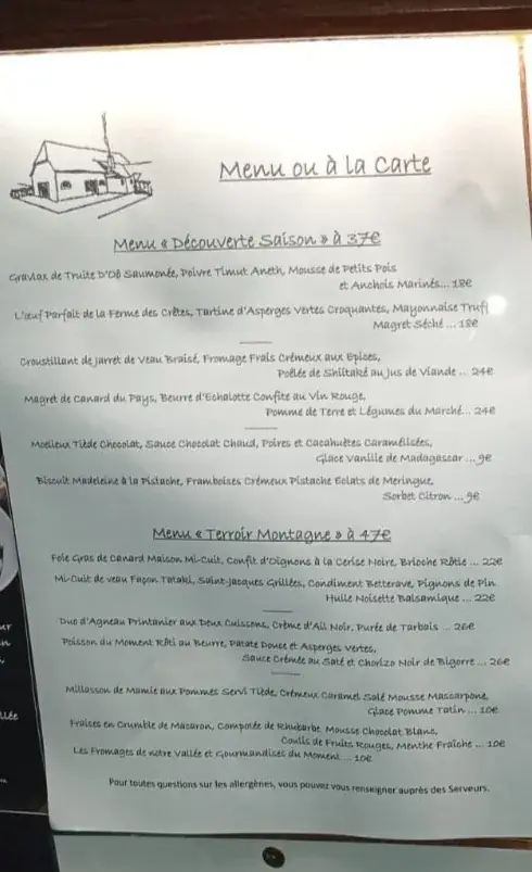 Menu_Restaurant La grange_Saint-Lary-Soulan_image_3