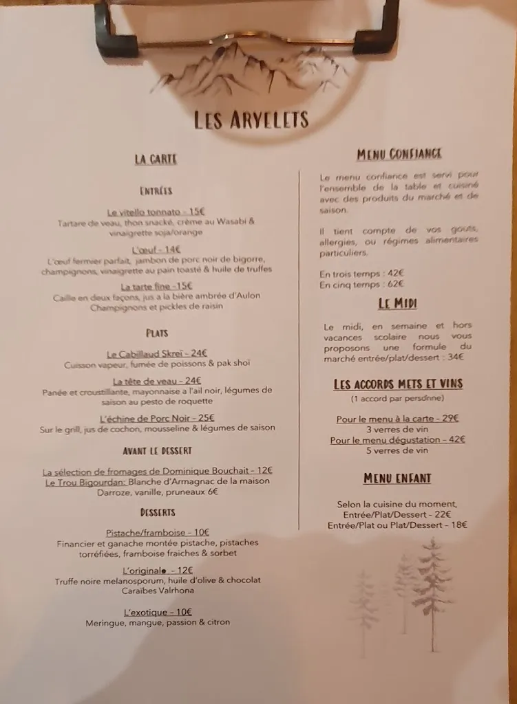 Menu_Les Aryelets_Aulon_immagine_1
