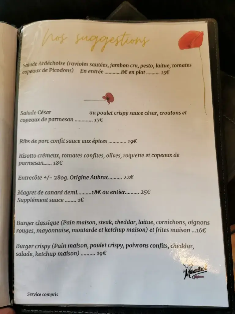 Menü_Restaurant LE Marmitroll_Meysse_Bild_3