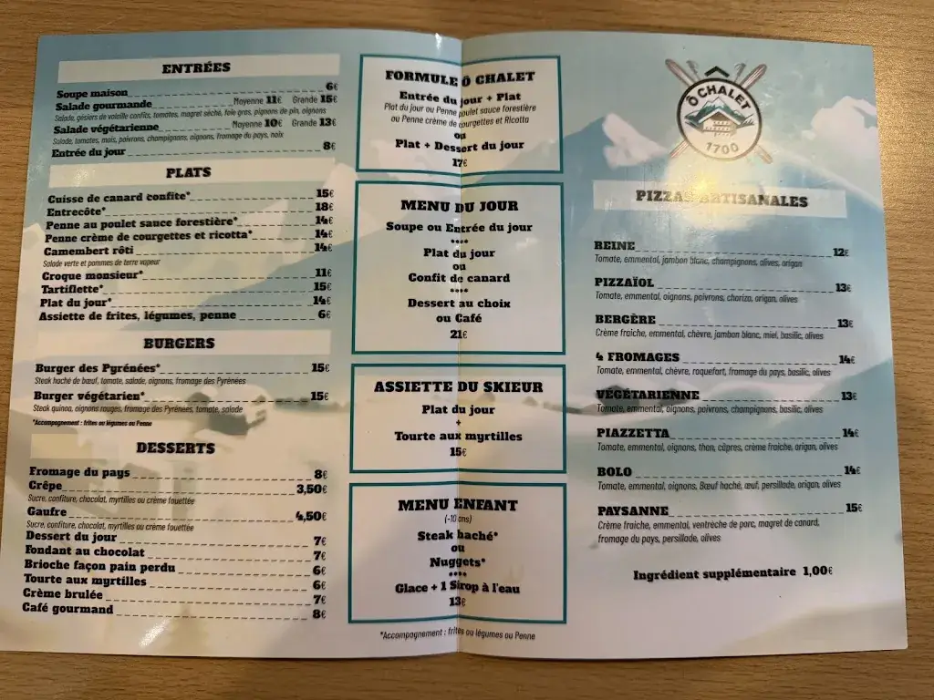 Menu_Ô CHALET 1700_Saint-Lary-Soulan_image_1