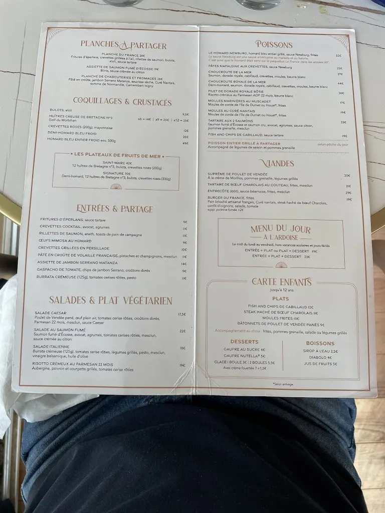 Menu_Le France - Restaurant de plage_Saint-Nazaire_image_1