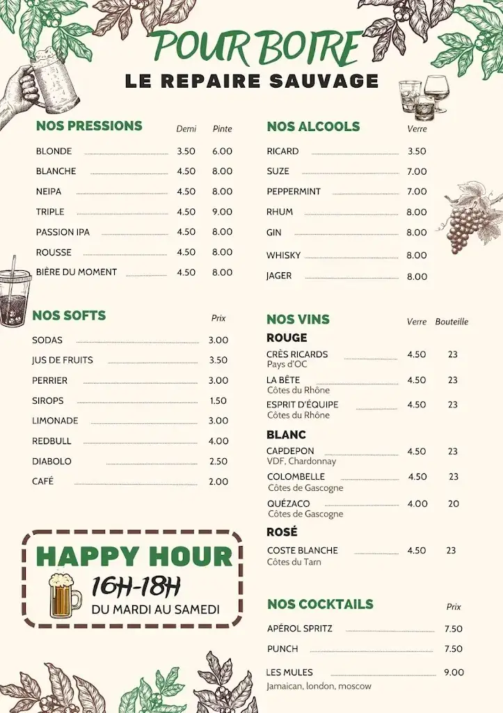 Menu_Le Repaire Sauvage_Saint-Orens-de-Gameville_imagen_1