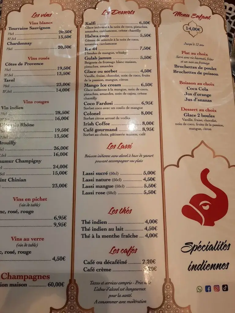 Menu_LE MAHARAJAH_Saint-Nazaire_image_1
