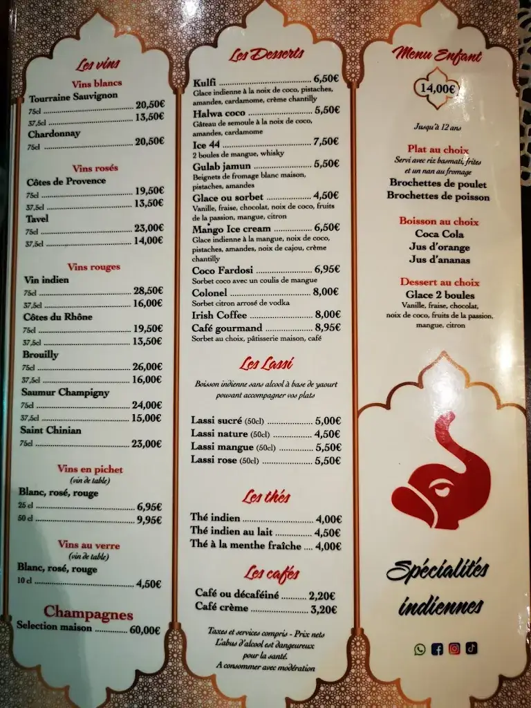Menu_LE MAHARAJAH_Saint-Nazaire_image_2