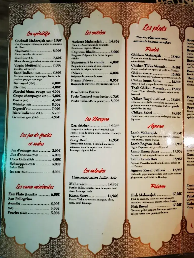 Menu_LE MAHARAJAH_Saint-Nazaire_image_4