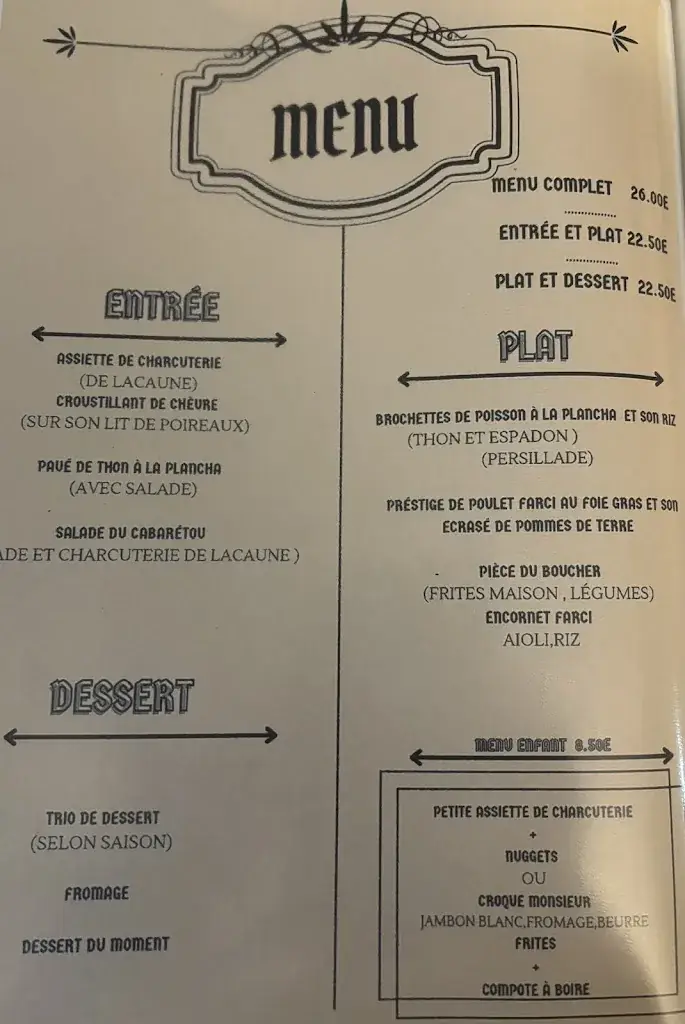 Menu_Auberge du Cabarétou_Riols_image_4