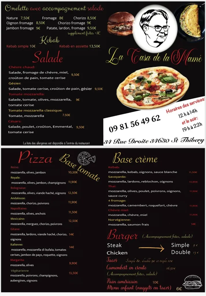 Menu_La casa de la mame_Saint-Thibéry_image_1