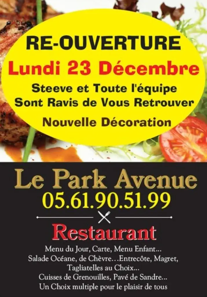 Menu_Le Park Avenue Restaurant_Salies-du-Salat_image_2