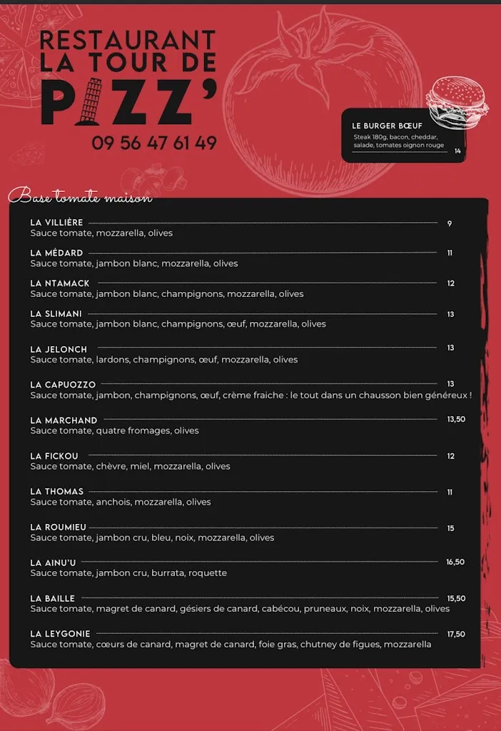 Menü_La tour de pizz’_Salviac_Bild_2