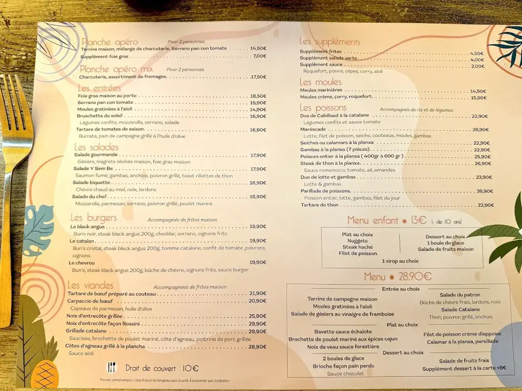 Menu_Y Sem Be_Sainte-Marie-la-Mer_immagine_1