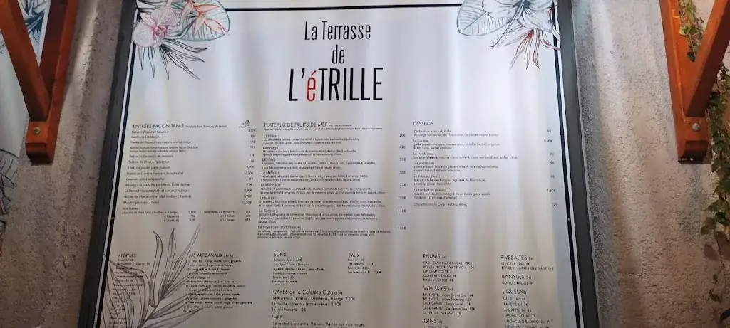 Menu_Poissonnerie Restaurant L'Étrille_Sainte-Marie-la-Mer_image_1