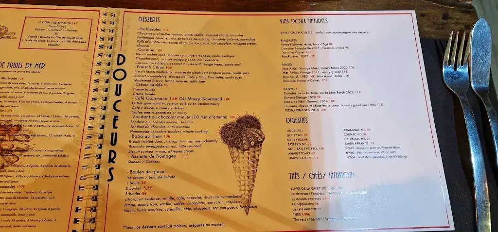 Menu_Poissonnerie Restaurant L'Étrille_Sainte-Marie-la-Mer_image_3