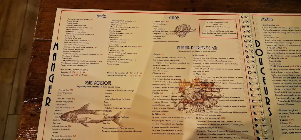 Menu_Poissonnerie Restaurant L'Étrille_Sainte-Marie-la-Mer_image_4