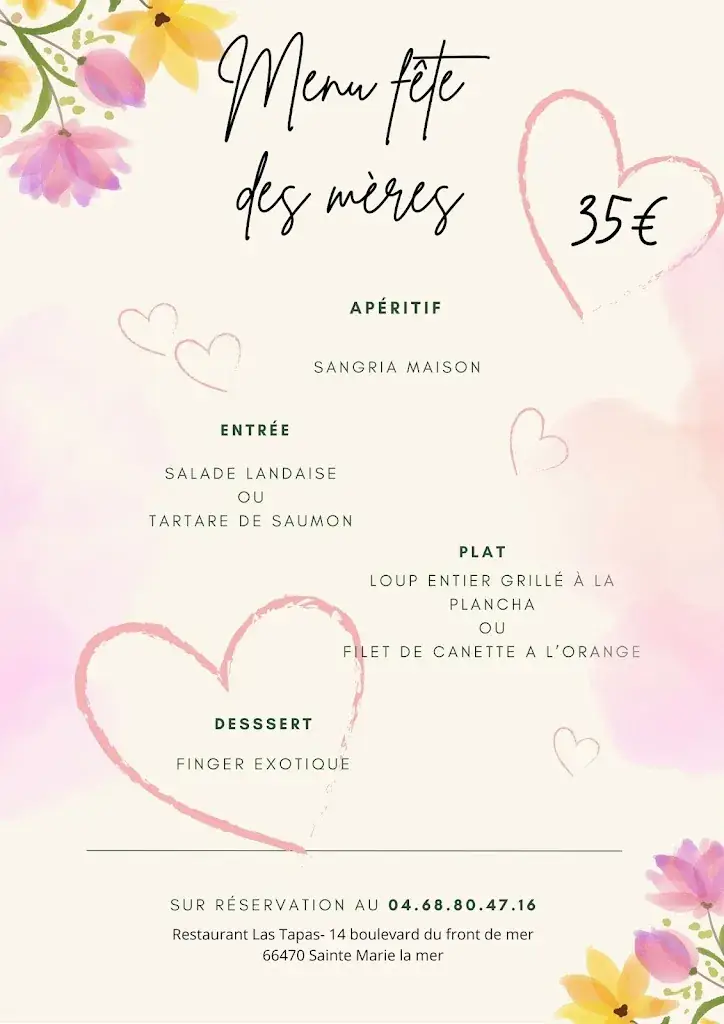 Menü_Restaurant Las Tapas_Sainte-Marie-la-Mer_Bild_2