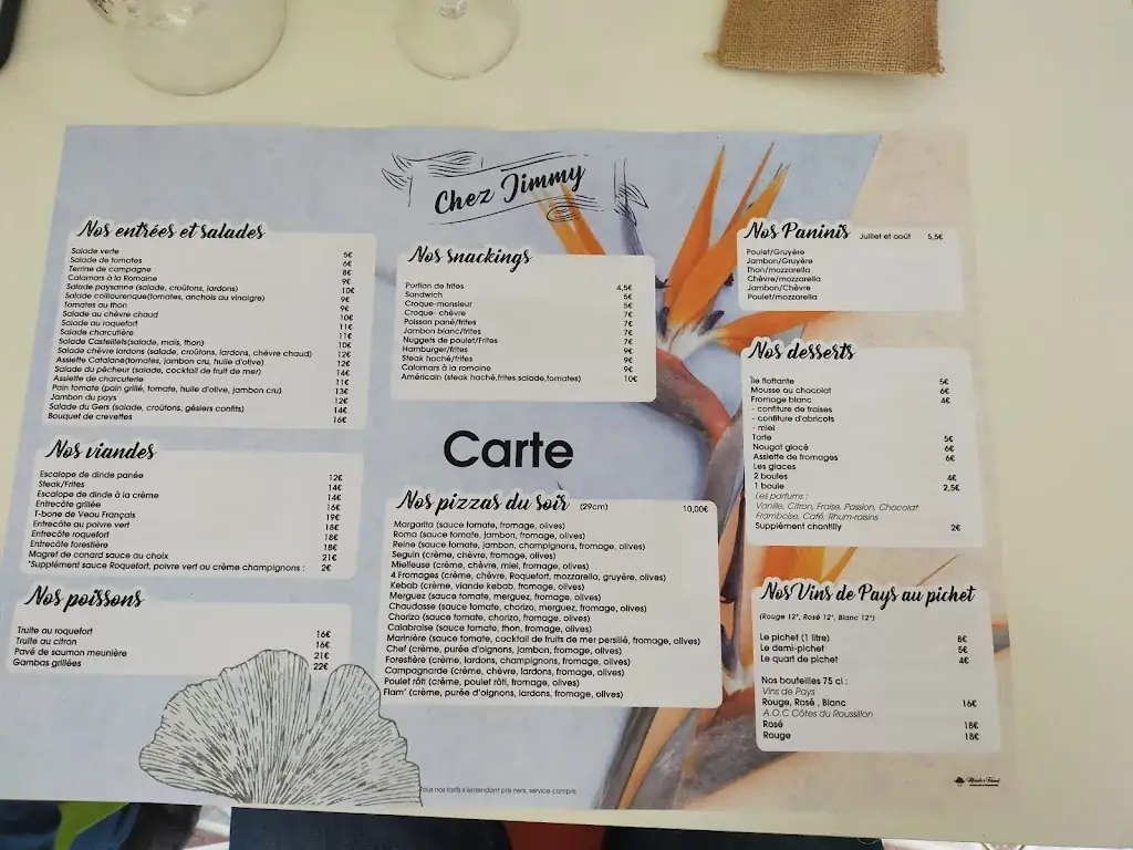 Menu_Restaurant Les Casteillets 