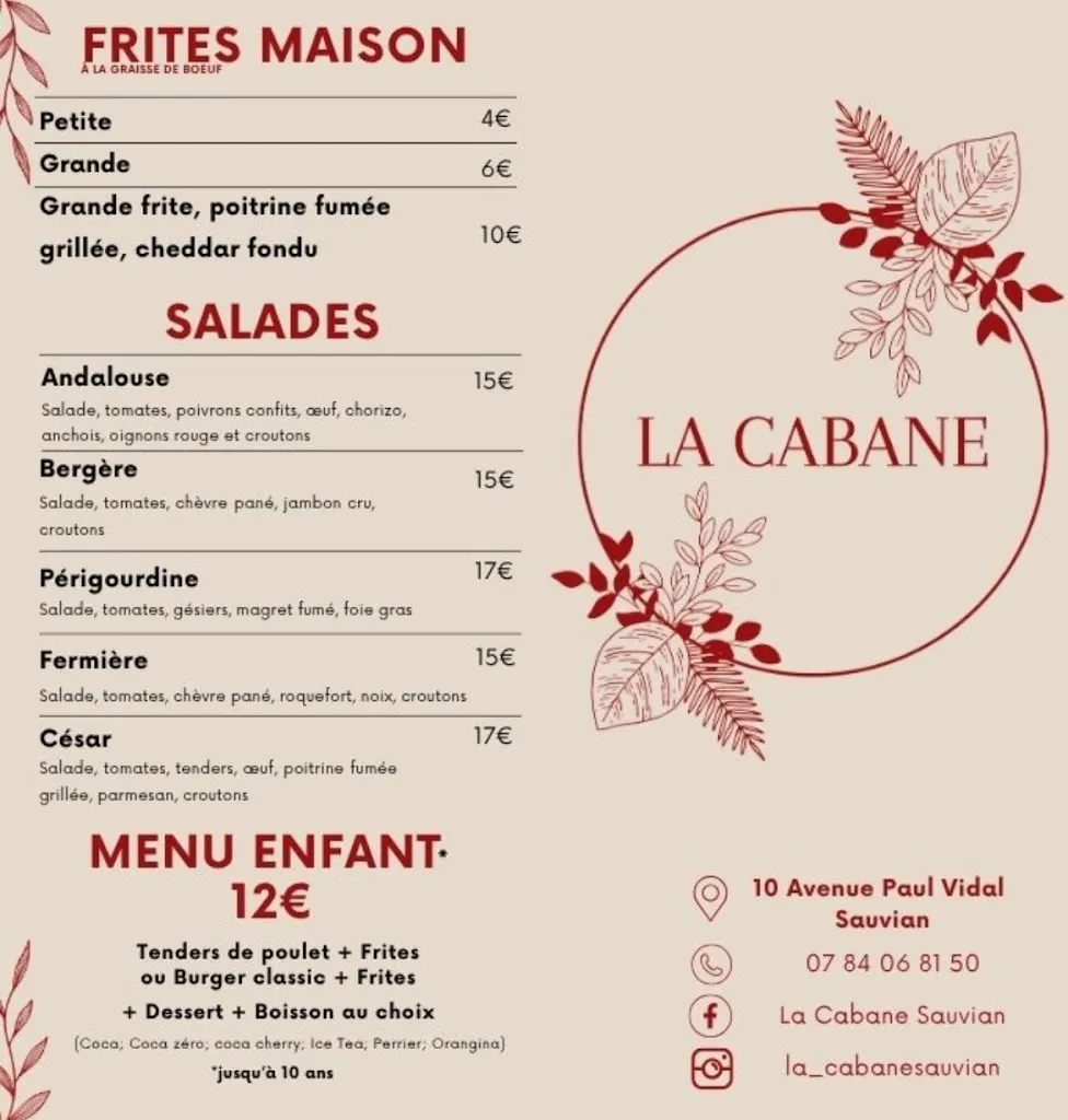 Menu_La Cabane_Sauvian_image_2