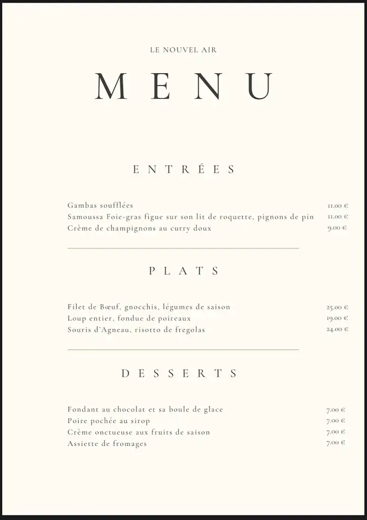 Menu_Le Nouvel Air_Sauvian_image_1